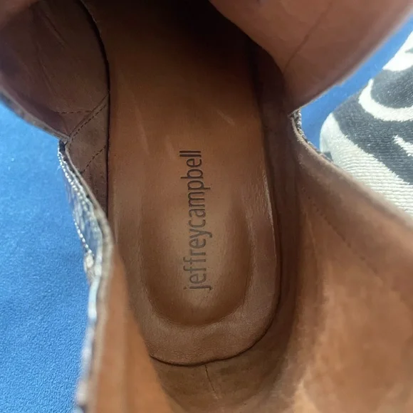 Jeffrey Campbell Black and Gray Snakeskin Ankle Boots - Picture 3 of 5